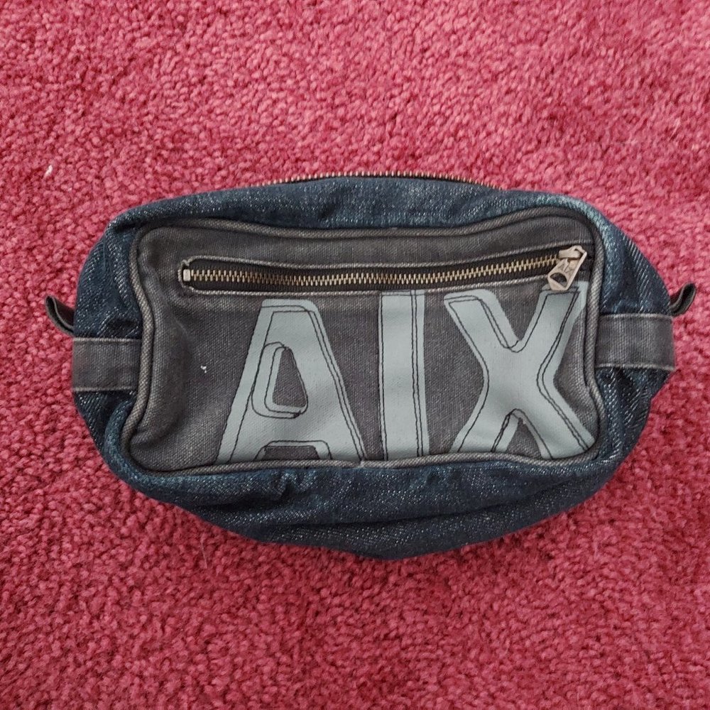 A/X Armani Exchange Denim makeup/accessories bag